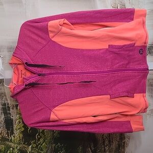 Hurley Nike Dri Fit Womens Medium purple pink orange full zip sweatshirt hoodie